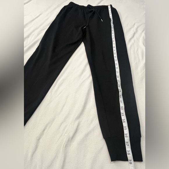 Black Joggers Cotton Blend Drawstring Sweatpants with Rainbow Stripes - Picture 4 of 15